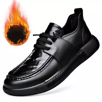 Модные мужские туфли из коровьей кожи, осень-зима, модные повседневные мужские туфли со шнуровкой и круглым носком, черные, новые дизайнерские мужские туфли-лоферы 38 чёрный