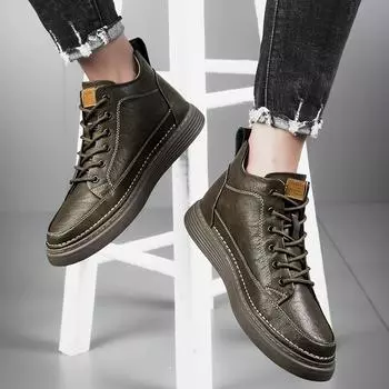 FashionAutumn Winter New Warm Men Shoes High Top Work Boots Outdoor Fashion Warm Snow Anti Slip Shoes Travel Comfortable Wear-Resistant 36