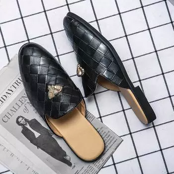 FashionBanquet Туфли для вечеринок Мужская обувь из натуральной кожи Самые продаваемые лоферы Европа Америка Мужская обувь на плоской подошве Высококачественная повседневная обувь 38 чёрный