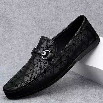 FashionBlack Loafers Men s Leather High Quality Designer Mens Shoes Leather Shoes Man Soft Sole Comfortable Casual Men Shoes Moccasin 38