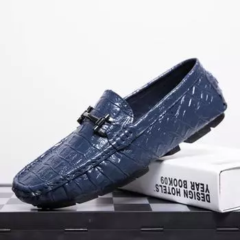 FashionBlue Модная повседневная обувь Мужские мокасины Блестящие фирменные лакированные кожаные туфли-лодочки Мужская обувь для вождения Мужские мокасины Мужская обувь 38 чёрный