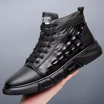 Модные мужские ботинки Модные повседневные ботинки на шнуровке Классические ботильоны Высокие офисные универсальные мотоциклетные ботинки для мужчин 6.5