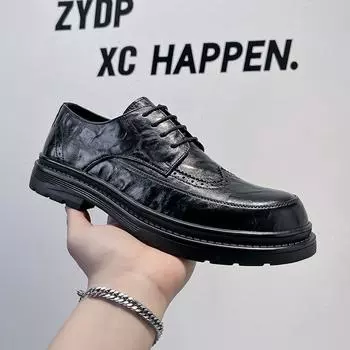 FashionBrand Роскошные мужские туфли из натуральной кожи черного цвета для свадьбы невесты для формального вечернего платья итальянские мужские туфли повседневные мягкие повседневные туфли 38 чёрный