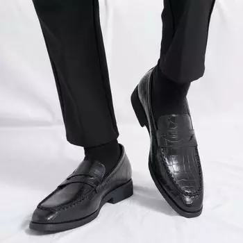 Модные деловые формальные кожаные туфли мужские повседневные с костюмом низкие однотонные свадебные модные качественные оксфордские туфли с острым носком для офиса большого размера 38 чёрный