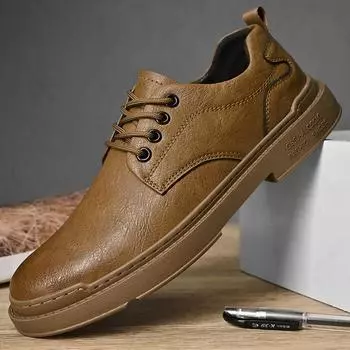 Модные классические универсальные деловые кроссовки, новые модные нескользящие офисные туфли, официальная деловая обувь, мужская обувь из натуральной кожи для ходьбы 38 чёрный