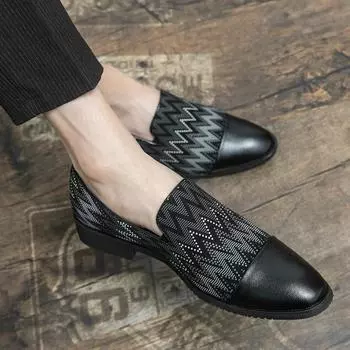 FashionClassic Business Men s Dress Shoes Fashion Elegant Luxury Formal Wedding Shoes Men Slip on Oxford Shoes Black Retro Brogue Shoes 38 чёрный