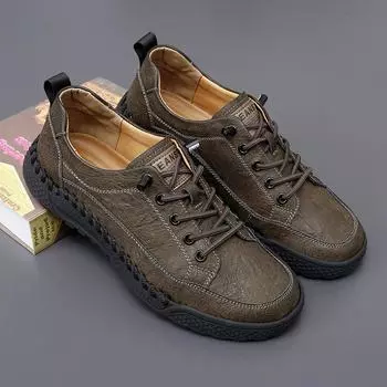 FashionClassic мужские кроссовки нескользящие повседневные туфли из натуральной кожи мужские треккинговые туфли новые удобные мужские вулканизированные туфли Tenis Masculino 38 чёрный