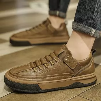 FashionComfort Мужская обувь из микрофибры, повседневные легкие мокасины на шнуровке, мужская кожаная обувь, удобная обувь на плоской подошве, мужские мокасины 38 чёрный