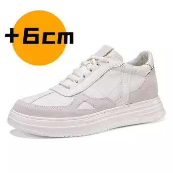 FashionComfy Мужские кроссовки Повседневная обувь, увеличивающая рост Натуральная кожа Балетки Скейтборд Вулканизированная обувь Трендовые кроссовки Отдых Прогулки 37
