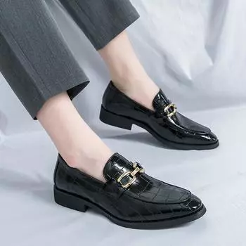 FashionDesigner 2024 Новые мужские кожаные повседневные туфли для мужчин, большой размер 46, удобные черные коричневые мокасины, мужская обувь, мокасины 38 чёрный