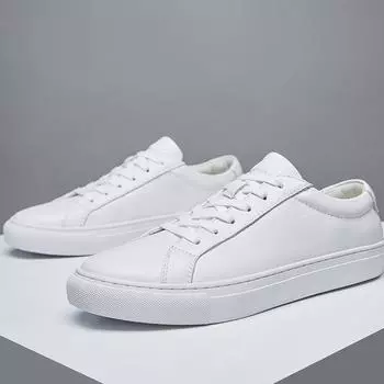 FashionDesigner Male Sneakers Trend Sports Shoes for Men Moccasins Breathable Slip on Men Flats Casual Genuine Leather Vulcanized Shoes 37 чёрный