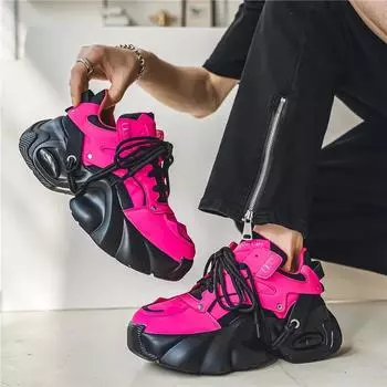 FashionDesigner Мужские повседневные кроссовки на толстой подошве для мужчин, увеличивающие рост, обувь на платформе для мужчин, уличная одежда, обувь в стиле хип-хоп для мужчин, кроссовки 39