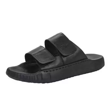 FashionFashion Casual First Layer Cowhide Slippers for Men Summer New Designer Dermis Flip Flops Male Black White Slipper Shoes Man 38 чёрный