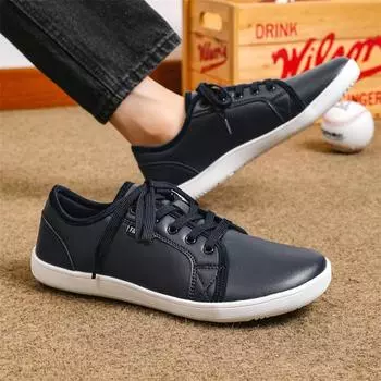 FashionFashion Men Sneakers All-match Casual Shoes Men Flats Lace-Up Lightweight Leather Breathable Shoe Mens Blue Sports Tenis Shoes 37 синий