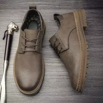 FashionFashion Универсальные мужские туфли из натуральной кожи Мокасины на шнуровке Мягкая подошва Удобные низкие туфли Мужская деловая обувь 39 чёрный