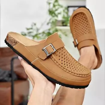 FashionFashionable Summer New Handmade Cowhide Breathable Sandals Brand Comfortable Outdoor Headband Anti Slip Wading Beach Shoes 38 бежевый