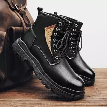 FashionGenuine Leather Boots Men Winter Shoes Motorcycle Boots With Fur Leather Dress Business Men Men s Boots Ankle 38