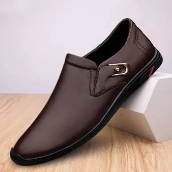 FashionGenuine Leather Loafers Men Driving Shoes Breathable Slip On Flats Cow Leather Casual Shoes Italian Wedding Mens Moccasins Black 37 чёрный