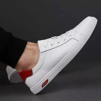 FashionGenuine Leather Men Casual Shoes Four Seasons Tenis Masculino Breathable Outdoor Walking Shoes Ultra-light Lace-Up Male Sneakers 37 чёрный