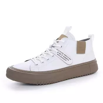FashionGenuine Leather Men Casual Shoes Men s White Sneakers Lace-Up Tenis Masculino Mans Footwear Men Vulcanize Shoes Ankle Skate Shoe 38 чёрный