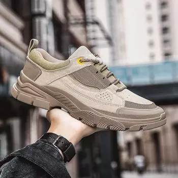 МодаНатуральная кожа мужские кроссовки нескользящая мужская повседневная обувь удобная походная обувь универсальная обувь для походов на открытом воздухе для отдыха и прогулок 38