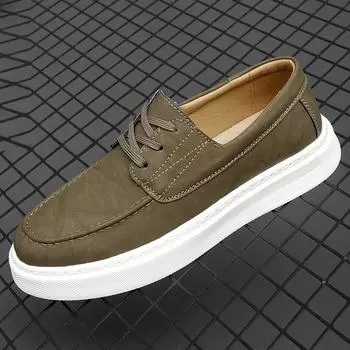 Модные туфли ручной работы из натуральной кожи, новый дизайн, мужские повседневные кроссовки, удобные туфли для вождения, мягкая, горячая распродажа, мужская обувь для торжественных случаев 38 серый