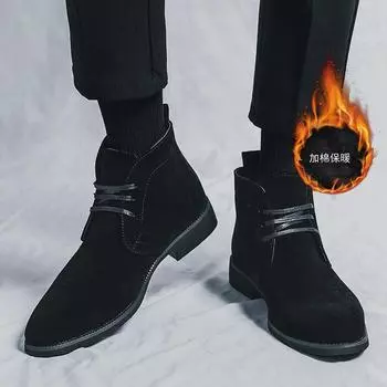 FashionHandmade High Top Leather Shoes Men Casual Sneakers Comfort Design Man Shoe Business Leather Loafers Men Shoes Moccasins Tooling 38 чёрный