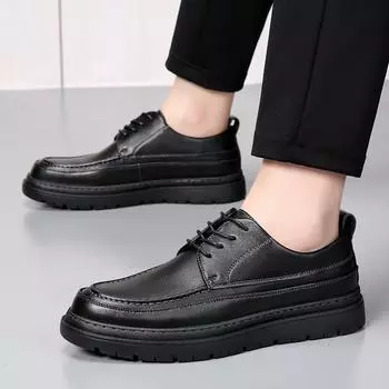 FashionHandmade Men Wingtip Oxford Shoes Black Leather Brogue Men s Dress Shoes Classic Business Formal Shoes for Men Zapatillas Hombre 38 чёрный