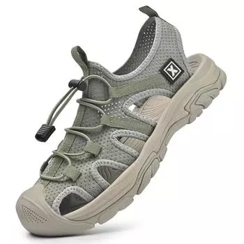 FashionHandmade Sandals Men Breathable Summer Shoes Man Outdoor Men Sandals Antiskid Beach Sandals Hollow Shoes Collision Avoidance 39