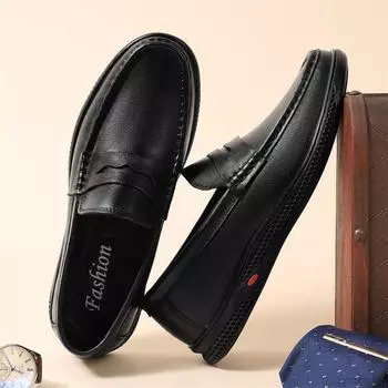 Модная высококачественная мужская обувь, роскошные брендовые лоферы, мокасины, роскошные туфли на плоской подошве, повседневная обувь из натуральной кожи, дышащая, удобная обувь для мужчин 38 чёрный