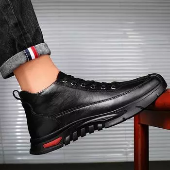 FashionHigh Quality Mens Casual Shoes Натуральная кожа Теплая зимняя обувь Модные прогулочные кроссовки Нескользящая обувь для треккинга класса люкс 38