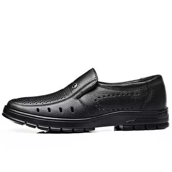 FashionHollow Cow Leather Casual Shoes for Men New Designer Soft Sole Men s Loafers Summer Autumn Fashion Business Male Dress Shoes 38