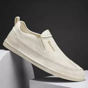 FashionHot Sale 2024 Новая мужская повседневная обувь Модная мужская обувь из натуральной кожи Мужские лоферы Мокасины Slip On Мужские туфли на плоской подошве Мужская обувь для вождения 39 чёрный