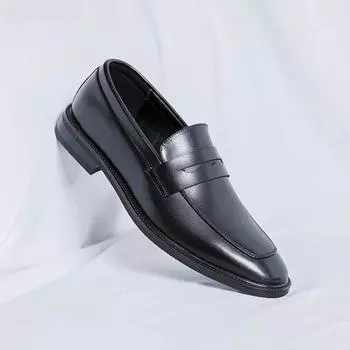 FashionHot Sale Elegantes Leather Slip on Mens Loafers Comfy Walking Men Casual Shoes Fashion Designer Moccasins Drive Shoes For Man 38 чёрный