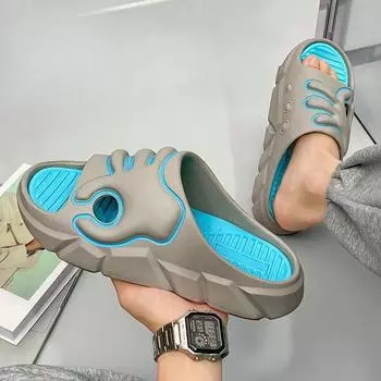 FashionHouse ПВХ Сабо Мягкая мужская обувь для дома, прогулочные домашние тапочки, оригинальные взрослые трендовые 2024 стильные шлепанцы Mascullino элегантные 36