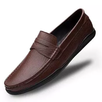 FashionLeather Мужская повседневная обувь Бренд 2024 Мужские мокасины Мокасины Дышащие туфли для вождения Мягкие туфли на плоской подошве Черные лоферы 37 чёрный