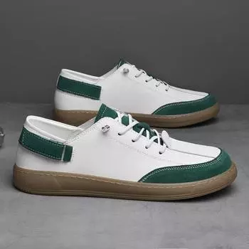 FashionLuxury кроссовки для мужчин модные повседневные шнурованные теннисные туфли Masculino из натуральной кожи мужская спортивная обувь для бега мужская вулканизированная обувь 37 белый