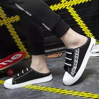 FashionMale Slipper Casual Men s Shoe Flat Canvas Designer Luxury Rubber Summer Sale Original Cheap Shoes Liquidation 2024 Style Slides 38