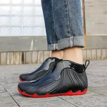 FashionMan обувь кулинария резиновые сапоги для мужчин ботильоны шеф-повар кухня ПВХ мода низкие короткие водонепроницаемые резинки новые на низком каблуке вода грязь дешевые взрослые 40