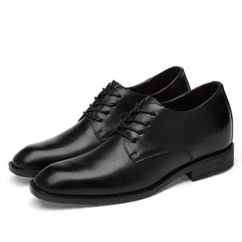 Fashionmen oxfords shoes Classic Italian Men s Dress Genuine Leather Oxfords Lace-Up Black Business Office Wedding Formal Shoes Men 6.5 чёрный