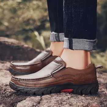 FashionMen s Casual Shoes slip on Handmade Mens Style Shoes genuine leather Comfortable Men s Moccasins Mens Loafers male Sneakers 38 чёрный