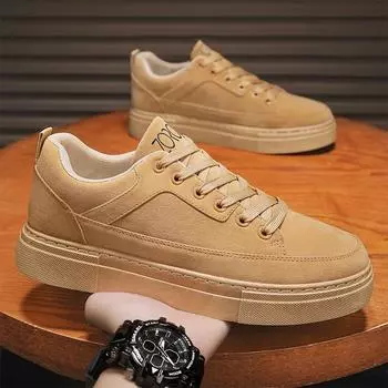 FashionMen s Fashion Casual Sneakers Soft PU Leather Lace-up Walking Flats lace up Sneakers for men Outdoor sneakers men shoes 39 чёрный