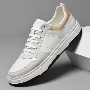 Модные мужские повседневные туфли из натуральной кожи, легкие дышащие мужские туфли на плоской подошве со шнуровкой, белые дорожные теннисные туфли для мужчин 37 чёрный