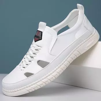 FashionMen s Leather Casual Shoes Mens Fashion Breathable Slip-on Party Wedding Loafers Moccasins Men Light Comfortable Driving Flats 38 чёрный