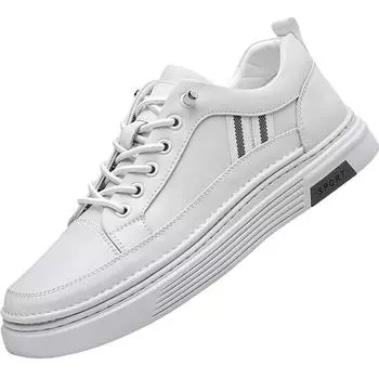 Модная мужская обувь, новые легкие дышащие скейт-кеды из натуральной кожи, мужские плоские кроссовки для тенниса на шнуровке, повседневная спортивная обувь для мужчин 38 чёрный