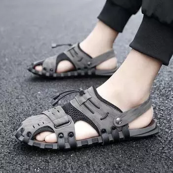 FashionMen Sandals Summer 2024 New Slides Slippers Indoor Outdoor Walking Casual Beach Shoes Flip Flops Mens Shoes Big Size 38-47 38 коричневый