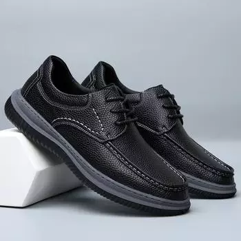 Fashionmens dress shoes men lace up fashion Business Formal man Bullock Oxfords shoes Genuine Leather British style Retro lace-up shoes 6.5