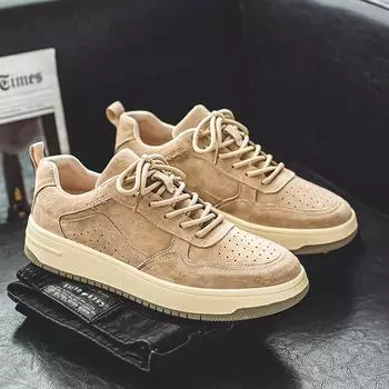 Модные мужские кроссовки, новые трендовые повседневные кожаные замшевые вулканизированные туфли, мужские теннисные кроссовки класса люкс, удобные мужские кроссовки для ходьбы и бега 38 темно-коричневого