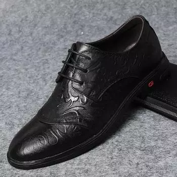 FashionNew High Quality Genuine Leather Shoes Men Flats Fashion Men s Casual Shoes Brand Man Soft Comfortable Lace Up Oxford Shoes 38 чёрный