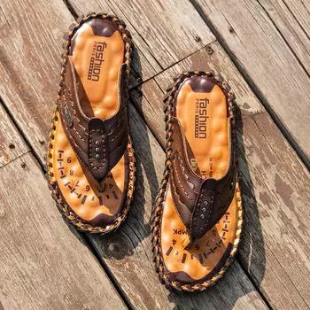 FashionNew Летние мужские тапочки Пляжная обувь Домашняя мужская повседневная обувь Модные шлепанцы Обувь для рыбалки и кемпинга Бесплатная доставка 38 темно-коричневого